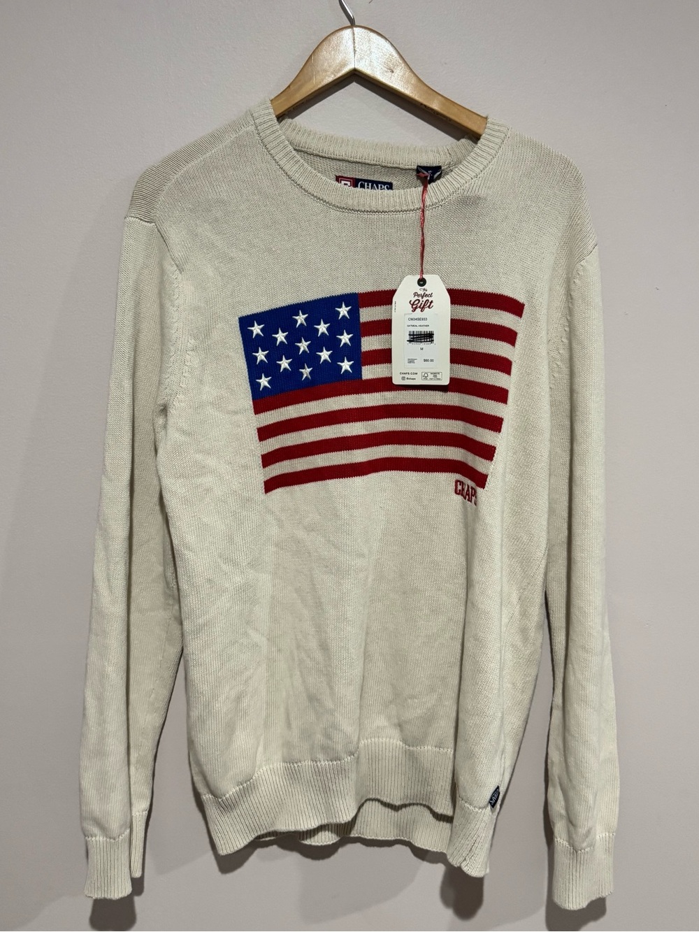 Nwts Chaps American Flag Sweater Sz Med